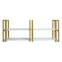 Ver imagem 4 de Prateleira Estilo Industrial Casa Suspensa Dourada e Branca