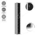 Ver imagem 4 de Armário Locker Porta Celular Aço 10 Portas com Chave