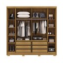 Ver imagem 5 de Guarda Roupa Casal Madesa 6 Portas 2 com Espelhos Bater 6 Gavetas com Cabideiros Mdf Nature/chumbo G