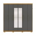 Ver imagem 2 de Guarda Roupa Casal Madesa 6 Portas 2 com Espelhos Bater 6 Gavetas com Cabideiros Mdf Nature/chumbo G