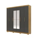 Ver imagem 7 de Guarda Roupa Casal Madesa 6 Portas 2 com Espelhos Bater 6 Gavetas com Cabideiros Mdf Nature/chumbo G