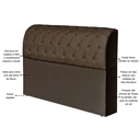 Ver imagem 2 de Cabeceira Estofada Marrom para Cama Box 1,60 Queen com Baú Organizador