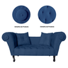 Namoradeira Sofá Decorativa Para Salão de Beleza Londres 160 Suede Azul Marinho DL Decor - 2