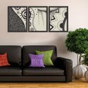 Ver imagem 2 de Kit 3 Quadros Étnico Preto E Branco