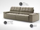 Ver imagem 3 de Sofá com Porta Copos e Carregador Usb Ret Rec Luke 2,50m Veludocristal Fendi - Netsofas