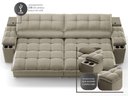 Ver imagem 7 de Sofá com Porta Copos e Carregador Usb Ret Rec Luke 2,50m Veludocristal Fendi - Netsofas