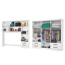 Ver imagem 2 de Guarda-roupa Casal Modulado Eleganza 11 Portas 6 Gavetas com Espelho Branco - Pnr Móveis