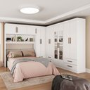 Ver imagem 1 de Guarda-roupa Casal Modulado Eleganza 11 Portas 6 Gavetas com Espelho Branco - Pnr Móveis