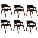 Ver imagem 1 de Kit 6 Cadeiras Sala de Jantar e Jogos Carteados Madeira Maciça Poker Veludo Preto/imbuia G42 - Gran