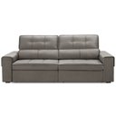 Ver imagem 3 de Sofá Retrátil Reclinável para Sala 3 Lugares 230cm Samir F04 Veludo Marrom Claro - Lyam Decor