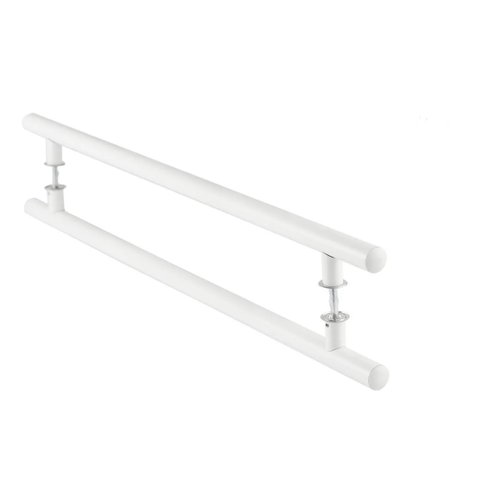 Puxador alumínio tubular redondo para portas 30x40cm branco