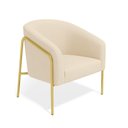 Ver imagem 5 de Kit 2 Poltronas para Sala de Estar Industrial Alta Dourado Stella Suede D03 - D’Rossi