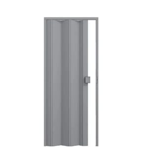 Porta Pvc Sanfonada de Correr Cinza C/ Trinco Moderno - 210cm - 60cm