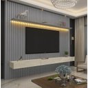 Ver imagem 2 de Home Suspenso 2.3 Ripado com LED Nobre Cinza com Off White - Gelius Móveis