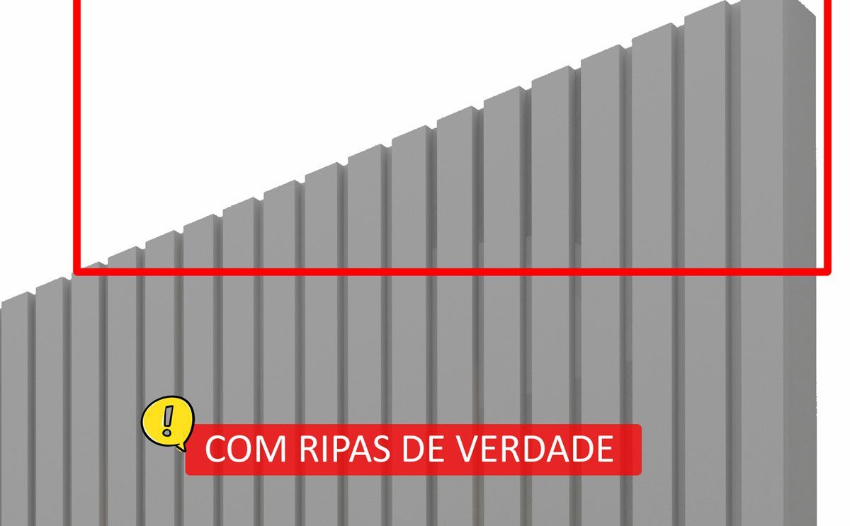 Home Suspenso 2.3 Ripado com LED Nobre Cinza com Off White - Gelius Móveis - 5