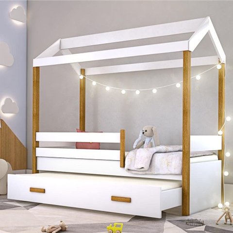 Bicama Montessoriana Kids Solteiro com Fio de LED