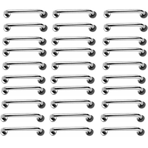Barra de Apoio Aço Inox 40cm Kit 25 Unidades Suporte Idoso Gestante Acessibilidade Cadeirante Banhei