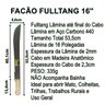 Facão para Corta Mato 16 Cabo de Madeira Fulltang Inox 53cm - 2