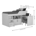 Ver imagem 4 de Cama Infantil Multifuncional Alta com Armário Inferior Bianca 