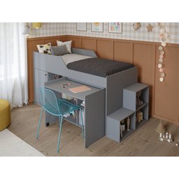 Cama Infantil Multifuncional com Escrivaninha e Escada - 2 Cama Infantil Multifuncional com Escrivaninha e Escada - 2