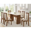 Ver imagem 1 de Conjunto Sala de Jantar Mesa Urca 150x80cm Tampo Vidro/MDF com 6 Cadeiras Vivace 