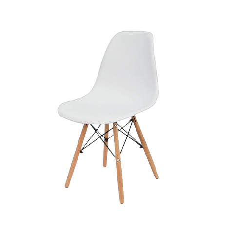 Cadeira Charles Eames Eiffel Branco Polipropileno Cozinha Área de Lazer Recepção