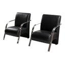 Ver imagem 4 de Conjunto Sevilha 2 Poltronas + 1 Namoradeira Braço Metal Decoração Recepção Sala - Corino Preto