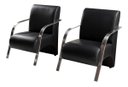 Ver imagem 4 de Conjunto Sevilha 2 Poltronas + 1 Namoradeira Braço Metal Decoração Recepção Sala - Corino Preto