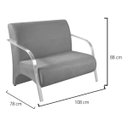 Ver imagem 5 de Conjunto Sevilha 2 Poltronas + 1 Namoradeira Braço Metal Decoração Recepção Sala - Corino Preto