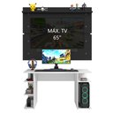 Ver imagem 4 de Mesa para Computador Gamer e Painel Tv Madesa - Branco/preto