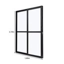 Ver imagem 4 de Porta de Aluminio Balcão 210x160cm 2 Folhas com Vidro Liso e Batente 7,9cm Cristal Ultra Ramassol