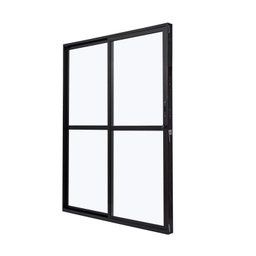 Porta de Aluminio Balcão 210x160cm 2 Folhas com Vidro Liso e Batente 7,9cm Cristal Ultra Ramassol - 1