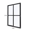 Ver imagem 4 de Porta de Aluminio Balcão 210x160cm 2 Folhas com Vidro Liso e Batente 7,9cm Cristal Ultra Ramassol