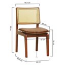 Ver imagem 5 de Kit 2 Cadeiras Gus Madeira Maciça Encosto Telinha Assento Anatômico - Amêndoa Estofado Corano