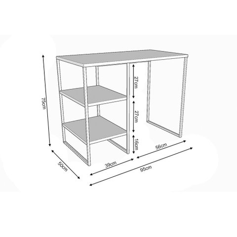 Aparador Adega Industrial 2 Prateleiras Bourbon 95cm - Preto/carvalho