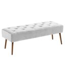 Ver imagem 1 de Banco estofado Rubi 1,20m Suede Rosa Bebe - Inova Decor Inova Decorações