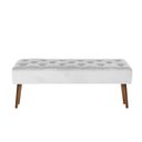 Ver imagem 2 de Banco estofado Rubi 1,20m Suede Rosa Bebe - Inova Decor Inova Decorações