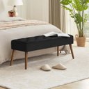 Ver imagem 4 de Banco estofado Rubi 1,20m Suede Rosa Bebe - Inova Decor Inova Decorações