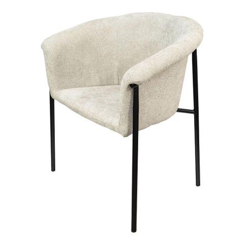 Poltrona Grécia Decorativa em Linho Confortável Bege 68cm Or Design