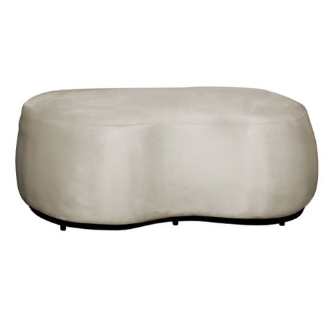 Puff Decorativo Orgânico para Sala Quarto 124cm Beatriz Veludo Bege - Divalê Shop