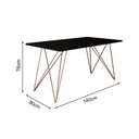 Ver imagem 2 de Mesa Jantar Preta com 4 Cadeiras Cobre e Preta Marrom