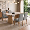 Ver imagem 1 de Conjunto Sala de Jantar 4 Lugares Retangular Tampo MDF 120x80cm Mesa Lyra e Cadeiras Carol