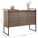 Ver imagem 5 de Buffet Aparador Affara Industrial 3 Portas MDP 120cm Amadeirado Casah