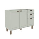 Ver imagem 2 de Balcão Para Cozinha 2 Portas 3 Gavetas Provençais sem Tampo Iluminata 