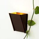 Ver imagem 3 de Arandela Luminária Decorativa Vazado Aletado Madeira Quadrada 10x13cm Soq G9 Cor:café