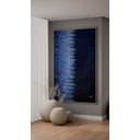 Ver imagem 1 de Quadro Mar Azul Abstrato Sombra e Luz 140x90cm Moldura Metalizada Prata Vidro