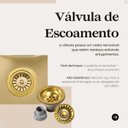 Ver mais imagens de Cuba Cozinha Gourmet Única Aço Inox Dourado Escovado com Acessórios