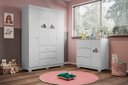 Ver imagem 2 de Quarto Infantil Bebê Ane Cômoda E Guarda Roupa Branco - Phoenix Baby