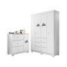 Quarto Infantil Bebê Ane Cômoda E Guarda Roupa Branco - Phoenix Baby - 1