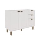 Ver imagem 2 de Balcão para Cozinha 2 Portas 3 Gavetas Provençal sem Tampo Iluminata Branco/Fosco